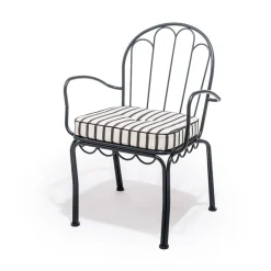 The Al Fresco Chair Cushion - Monaco Black Stripe^Business & Pleasure Co. Discount