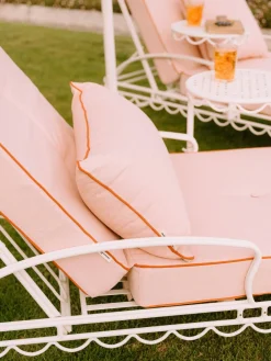 The Al Fresco Sun Lounger Cushion - Rivie Pink^Business & Pleasure Co. Hot