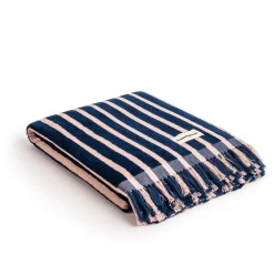 The Beach Towel - Monaco Navy And Pink Stripe^Business & Pleasure Co. Fashion
