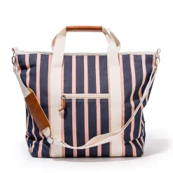 The Cooler Tote Bag - Monaco Navy And Pink Stripe^Business & Pleasure Co. Sale