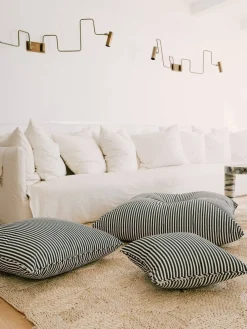 The Euro Throw Pillow - Lauren'S Navy Stripe^Business & Pleasure Co. Hot