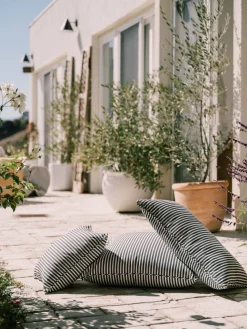 The Euro Throw Pillow - Lauren'S Navy Stripe^Business & Pleasure Co. Hot