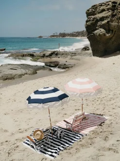 The Holiday Beach Blanket - Pink Capri Stripe^Business & Pleasure Co. Best