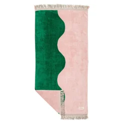 The Holiday Beach Towel - Ocean Green And Pink Stripe^Business & Pleasure Co. Sale