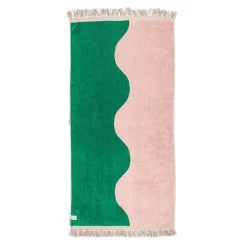The Holiday Beach Towel - Ocean Green And Pink Stripe^Business & Pleasure Co. Sale