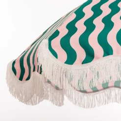 The Holiday Beach Umbrella - Ocean Green And Pink Stripe^Business & Pleasure Co. Outlet