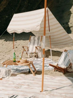 The Premium Beach Tent - Sand Two Stripe^Business & Pleasure Co. Fashion