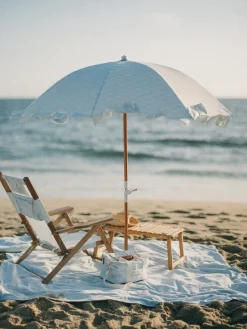 The Premium Beach Umbrella - Vintage Blue Check^Business & Pleasure Co. Online