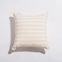 The Small Square Throw Pillow - Monaco Natural Stripe^Business & Pleasure Co. Hot