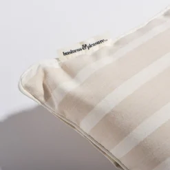 The Small Square Throw Pillow - Monaco Natural Stripe^Business & Pleasure Co. Hot