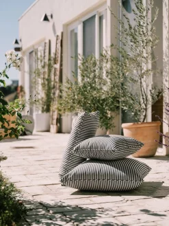 The Small Square Throw Pillow - Lauren'S Navy Stripe^Business & Pleasure Co. Clearance