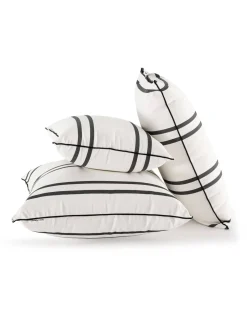 The Small Square Throw Pillow - Malibu Black Stripe^Business & Pleasure Co. Best
