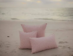 The Small Square Throw Pillow - Lauren'S Pink Stripe^Business & Pleasure Co. Online