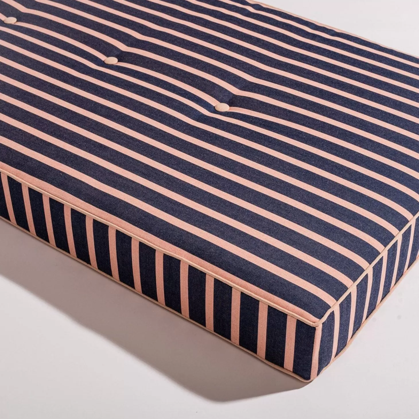 Chair Cushions>Business & Pleasure Co. The Al Fresco Sun Lounger Cushion - Monaco Navy And Pink Stripe