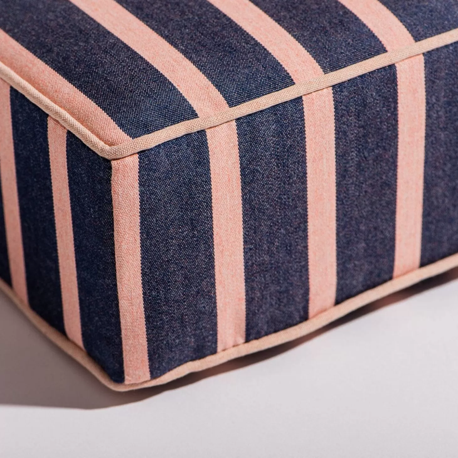 Chair Cushions>Business & Pleasure Co. The Al Fresco Sun Lounger Cushion - Monaco Navy And Pink Stripe