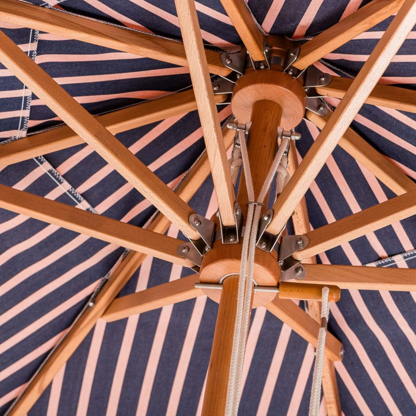 Market Umbrellas>Business & Pleasure Co. The Market Umbrella - Monaco Navy And Pink Stripe