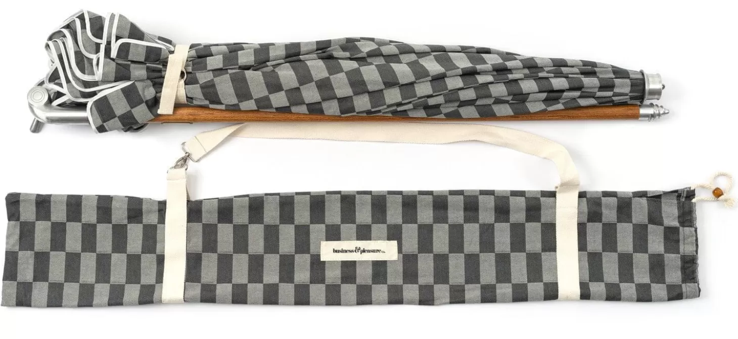 Premium Beach Umbrellas>Business & Pleasure Co. The Premium Beach Umbrella - Vintage Green Check