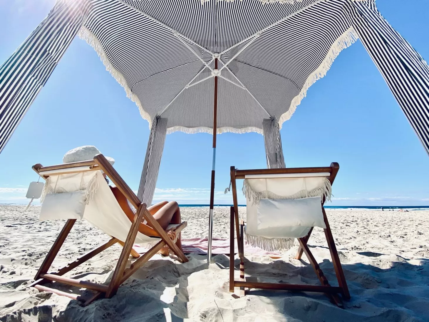 Cabanas & Tents>Business & Pleasure Co. The Premium Cabana - Lauren'S Navy Stripe