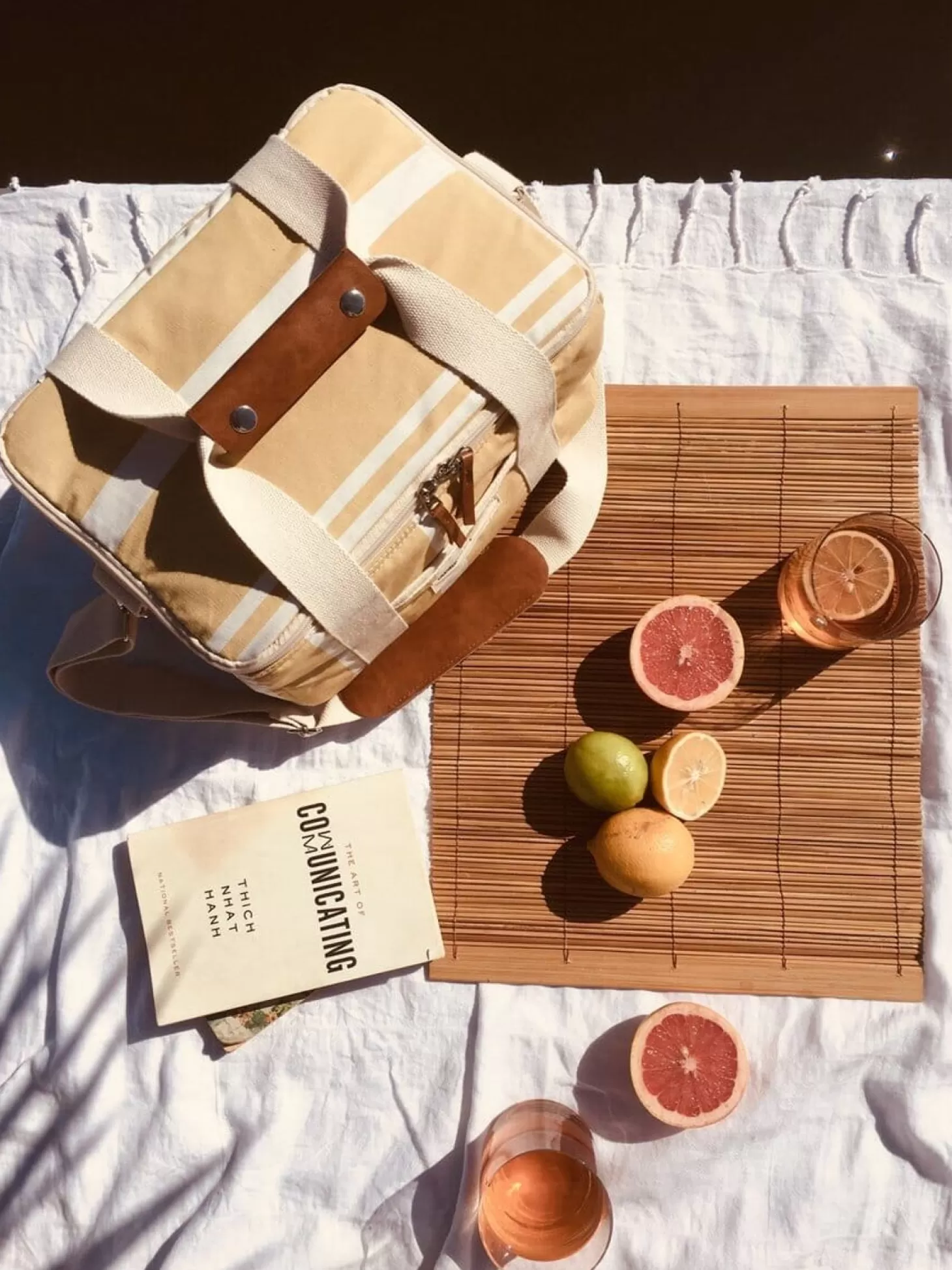 Premium Cooler Bags>Business & Pleasure Co. The Premium Cooler Bag - Vintage Yellow Stripe