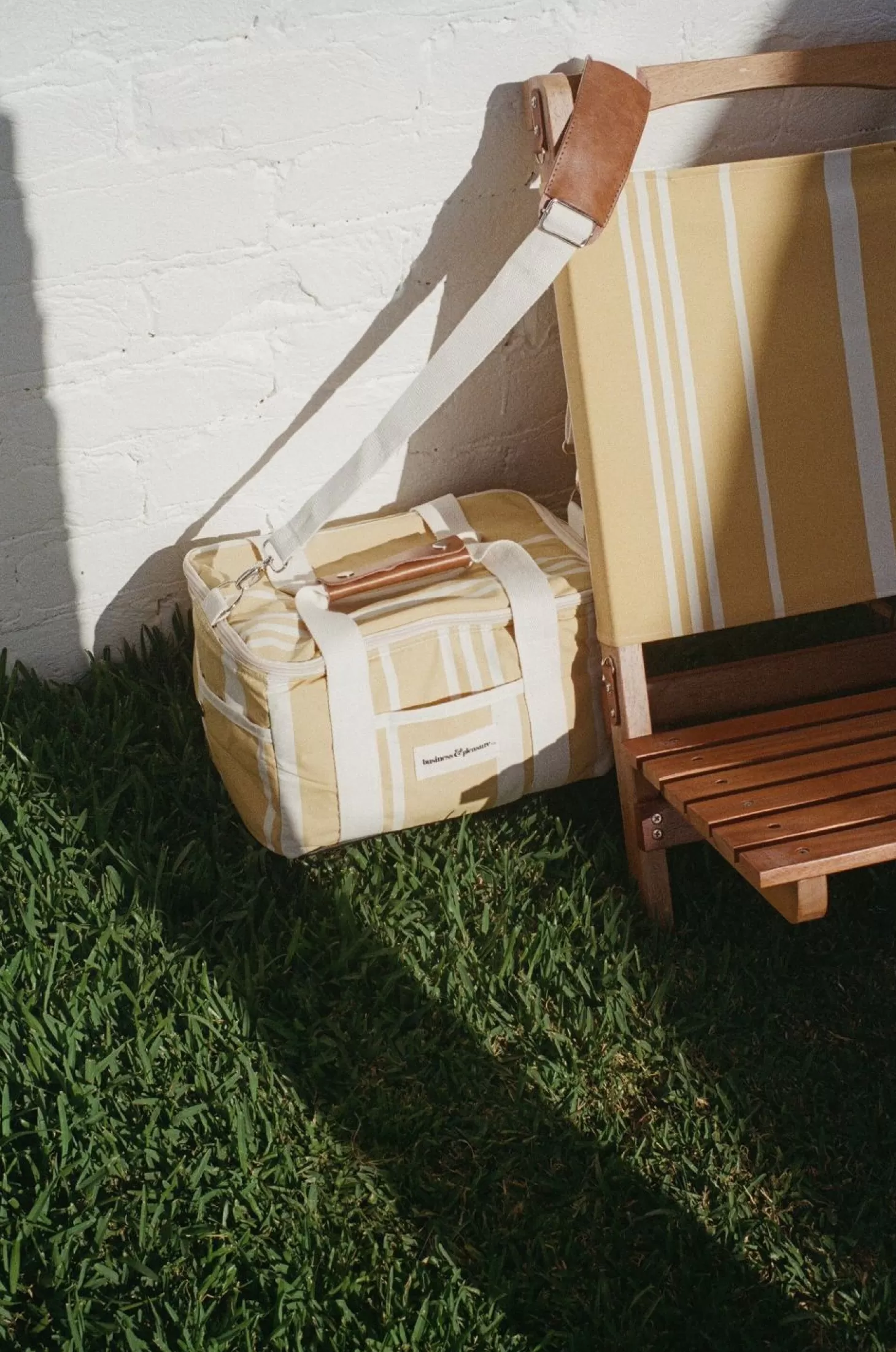 Premium Cooler Bags>Business & Pleasure Co. The Premium Cooler Bag - Vintage Yellow Stripe